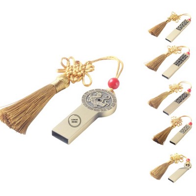 64GB Vintage USB Flash Drive with Tassel