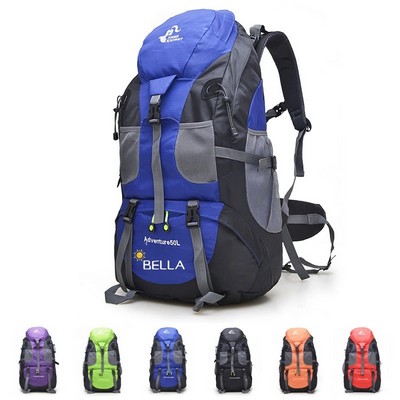 50L Lightweight Water Resistant Hiking Backpack