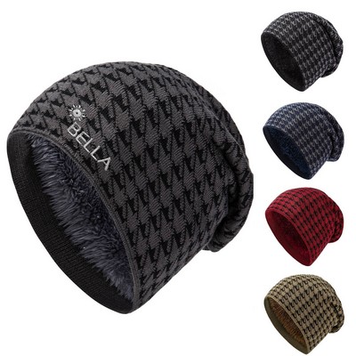 Mens Plus Fleece Ear Protection Hat