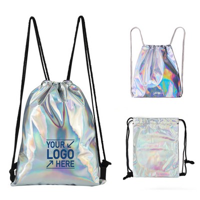 Rainbow Pu Sport Drawstring Backpack Bag