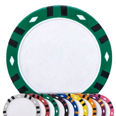 12.5 gram ABS 12 Stripe Poker Chips for inserts or direct print - Blank