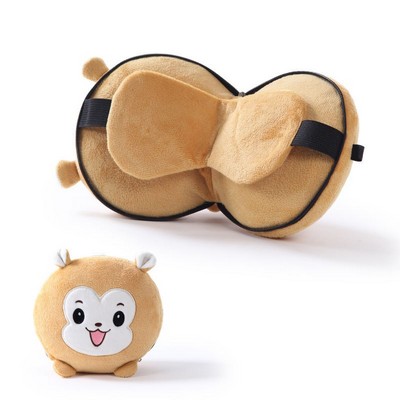 Monkey Shape 2-in-1 Eye Mask Neck Pillow