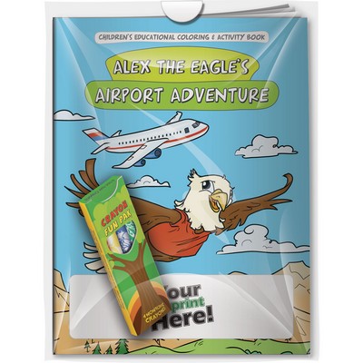 Combo Pack - CB1095 Coloring Book & 4-Pack of Crayons in a Poly Bag