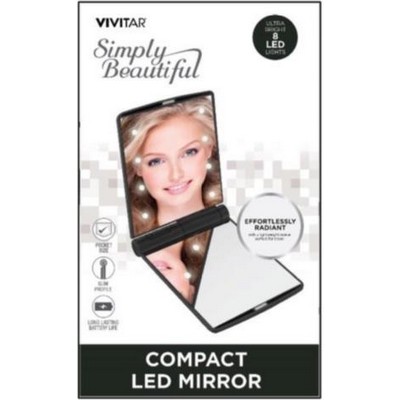 Health Beauty & Fitness Vivitar Compact Led Ultra-Slim Mirror - Black