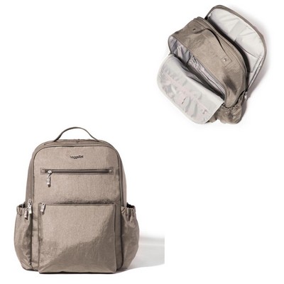 Baggallini® Tribeca Expandable Laptop Backpack - Sterling Shimmer Gray