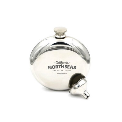 5 Oz. Stainless Steel Round Flasks W/ Funnel