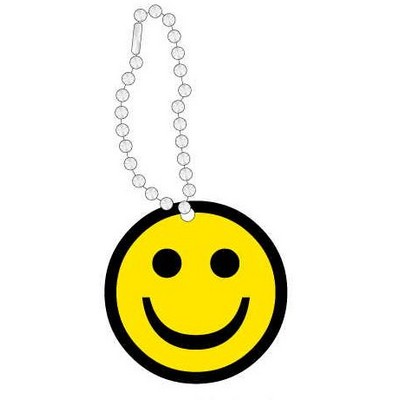 Smiley Face Promotional Line Key Chain w/ Black Back (4 Square Inch)