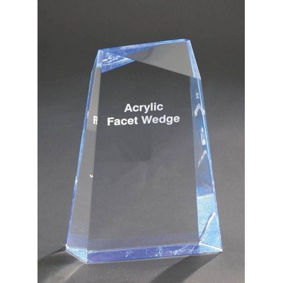 Facet Acrylic Wedge Blue Reflective Award - 5"x7"