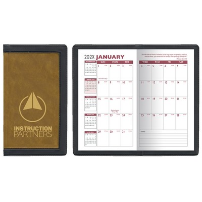 2 Tone Vinyl Cover Monthly Planner /1 Color Insert