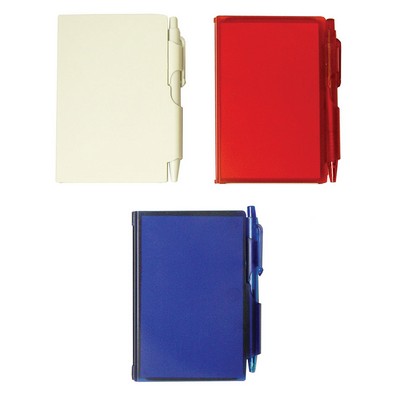 Notepad AND Pen with translucent plastic case