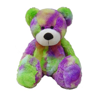 Custom Plush Green and Purple tie dye Bear