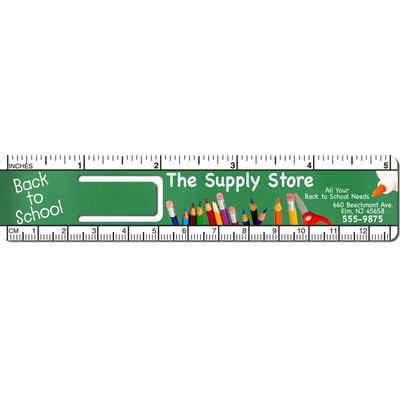 Plastic 5" Ruler/ Bookmark (Full Color)