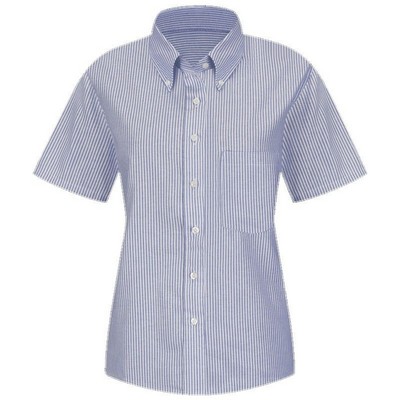 Red Kap™ Women's Short Sleeve Executive Oxford Dress Shirt - Blue/White Stripe