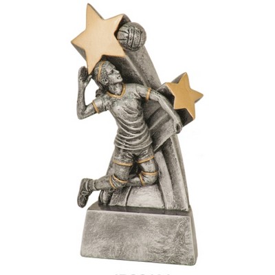 6" Female Volleyball Star Resin Figure Trophy