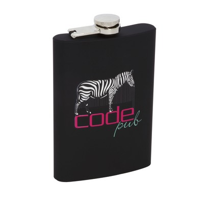 8oz Matte Black Stainless Steel Flask