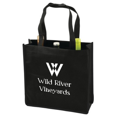 True® 3 Bottle Non-Woven Wine Tote