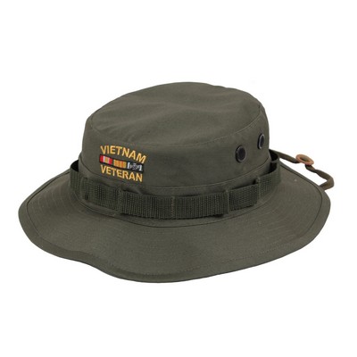 Olive Drab Vietnam Vet Embroidered Boonie Hat