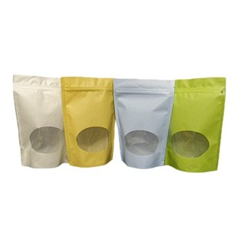 5 Mil Colored Oval Bottom Stand Up Pouch w/Window (6½"x10½")