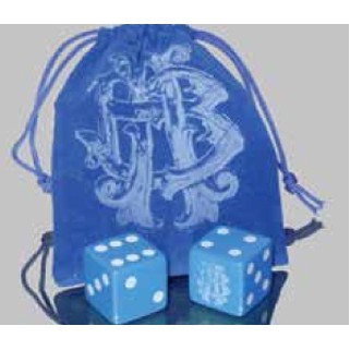 Custom Dice Bag Set - 3/4" Opaque Dice Pair in Velveteen Drawstring Bag