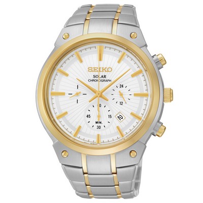 Seiko Men's Two-Tone Stainless Steel Solar Chronograph Watch