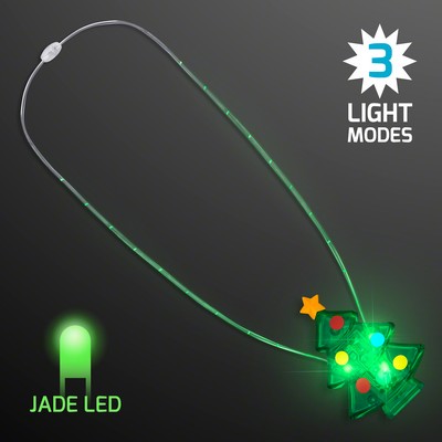 Flashing Jade LED Christmas Necklace - BLANK