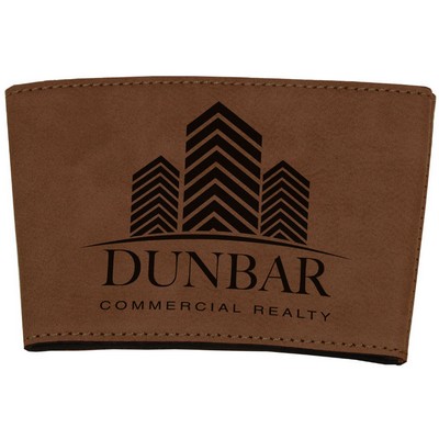 Mug Sleeve, Dark Brown Faux Leather