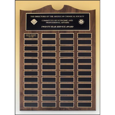 Walnut Perpetual 24 Plate Plaque (14" x 20")