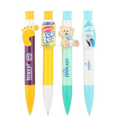 Custom Clip Pen Sky Antibacterial Option Retractable Ball Pen