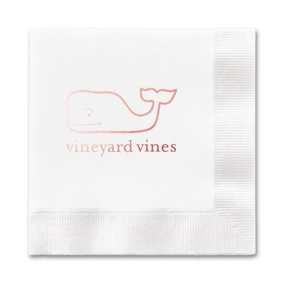 Foil Stamped 1-Ply White Luncheon Napkin