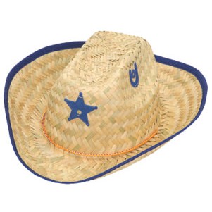 Child's Straw Sheriff Hat w/Imprinted Band