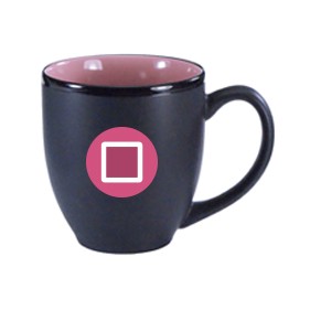 15 Oz. Matte Black Hilo Bistro Coffee Mug w/Pink Interior