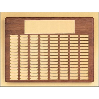 Solid Walnut Perpetual Plaque w/11 Plate Combinations (15"x21")