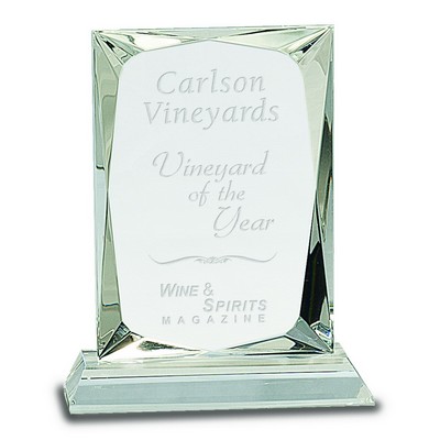 6 1/4" Crystal Rectangle Award on Clear Base