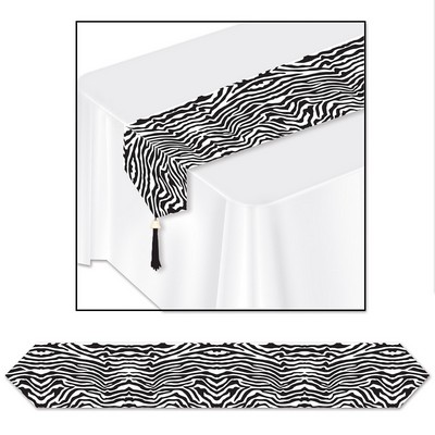 Printed Zebra Print Table Runner