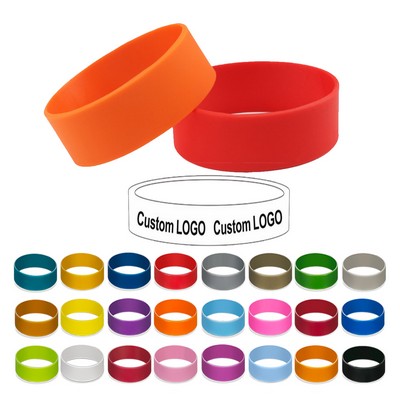 Solid 1" Wide Silicone Bracelet