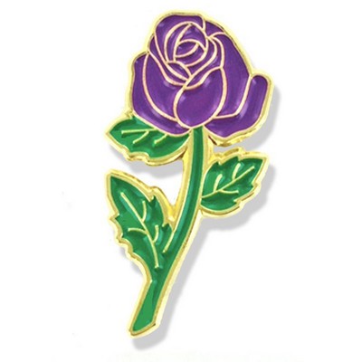 1" Purple Rose Lapel Pin