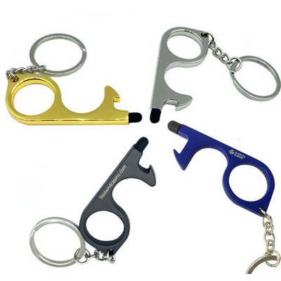 No Touch Door Opener Tool Keychain w/Stylus Function