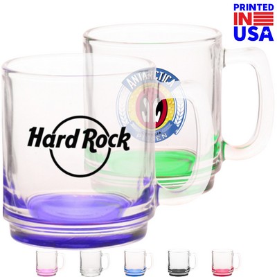 9 oz. Classic Glass Coffee Mug w/ Custom Logo Easy Grip Mugs