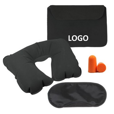 Pillow Ear Plug And Eye Mask Travel Set