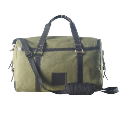 Green Cotton Canvas Luggage Bag