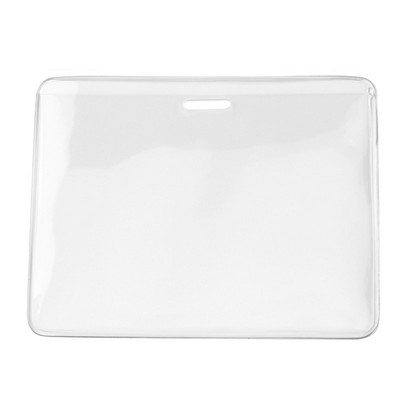 4.00" W x 3.08" H - Horizontal Clear Vinyl Badge Holder (1 Color Imprint)