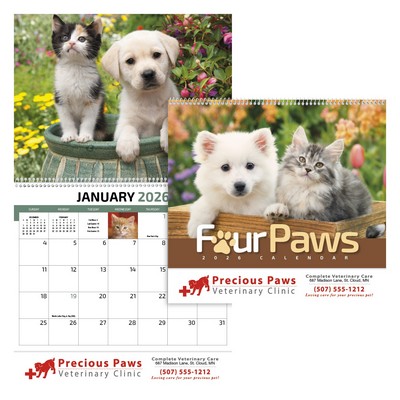 Four Paws Appointment Calendar - Spiral