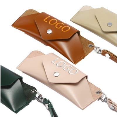 PU Leather Eyeglasses Holder With Lanyard