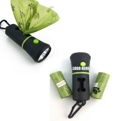 Waste Bags Dispenser with LED Flashlight