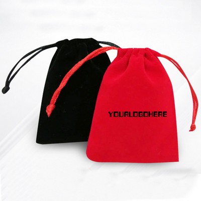 Drawstring Velour Pouch