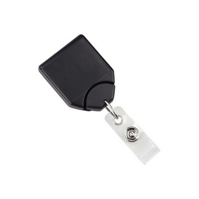 Square Badge Reel w/ Swivel Clip w/ Teeth