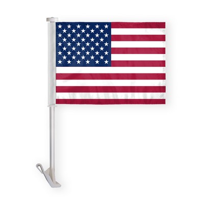 12"X16" wPoly 1ply USA Economy Car Flag;