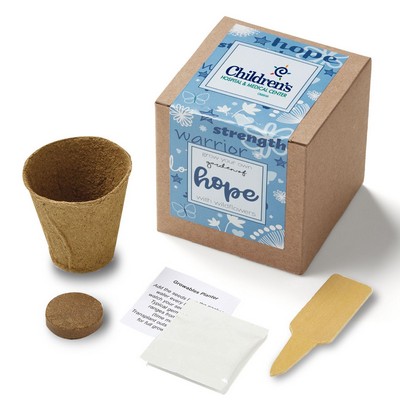 Garden of Hope Planter in Kraft Gift Box (Blue)