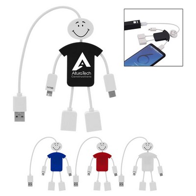 Techmate 3-In-1 Charging Cable & USB Hub