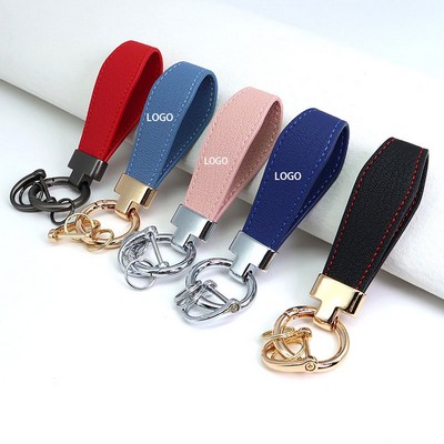 Custom Logo PU Leather Keychain